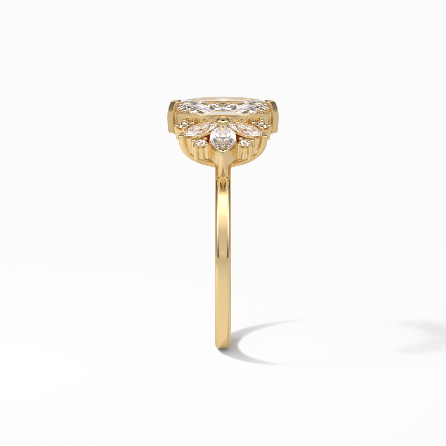 Marquise Cluster Lab Grown Diamond Engagement Ring
