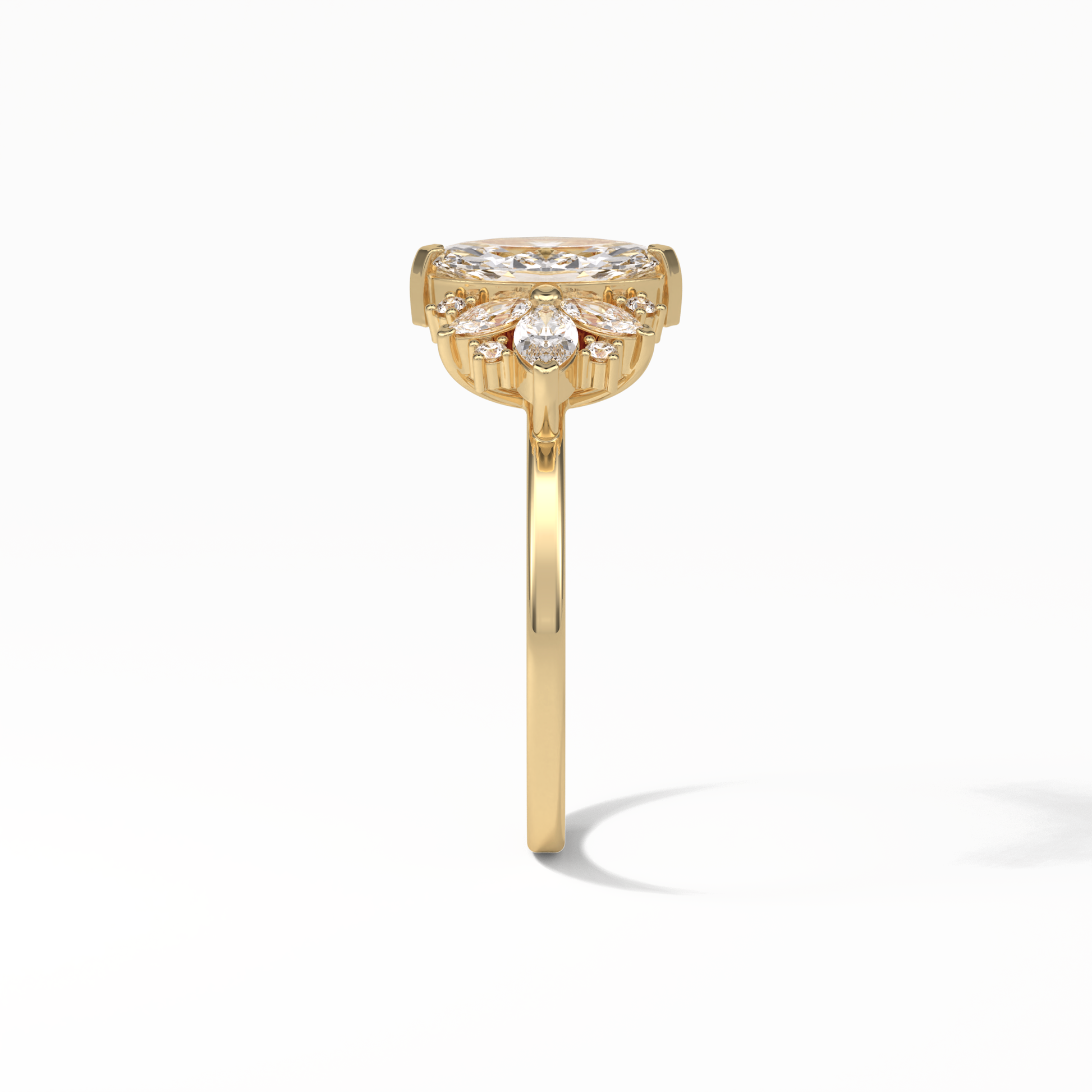 Marquise Cluster Lab Grown Diamond Engagement Ring