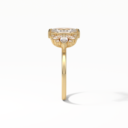Marquise Cluster Lab Grown Diamond Engagement Ring