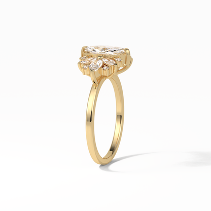 Marquise Cluster Lab Grown Diamond Engagement Ring