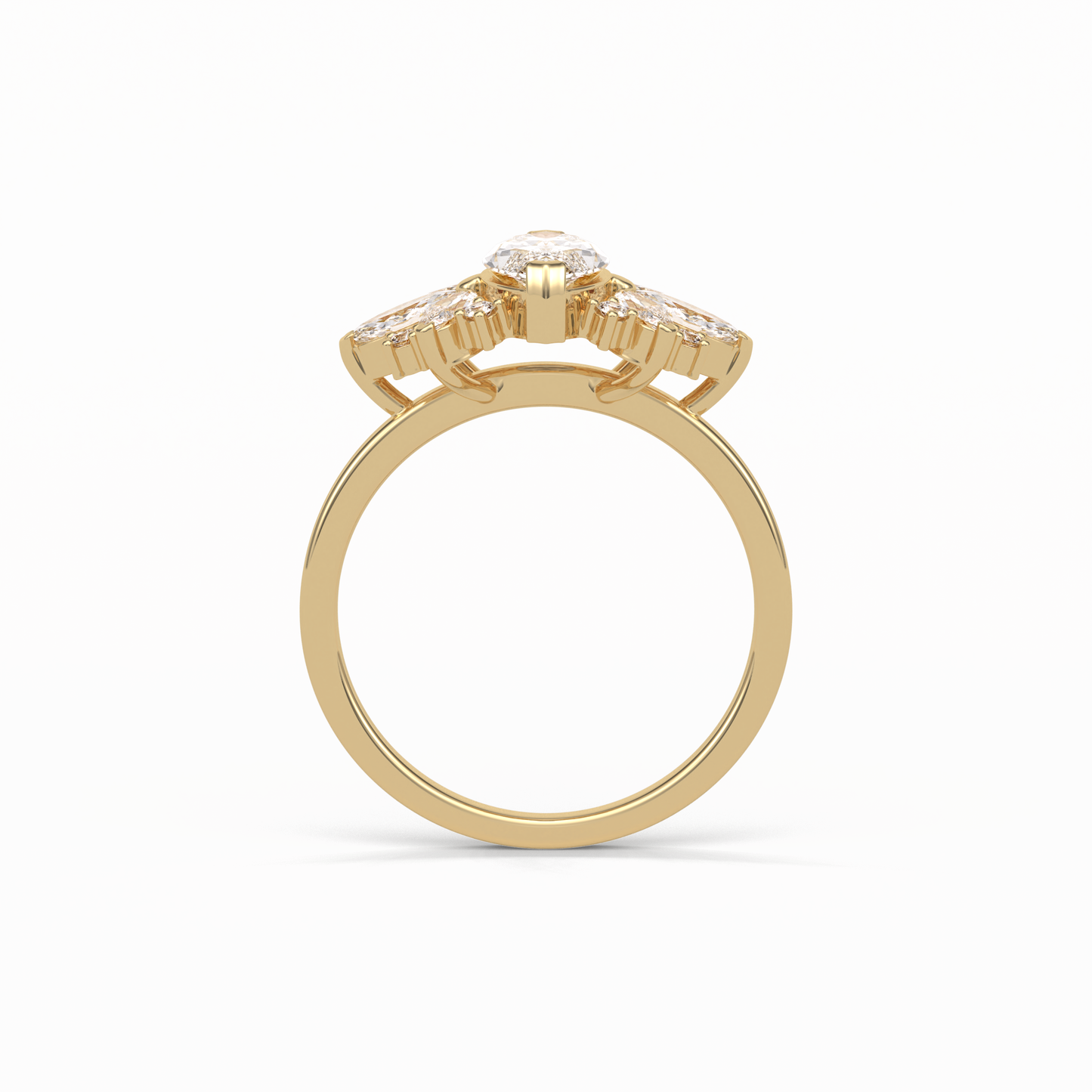 Marquise Cluster Lab Grown Diamond Engagement Ring