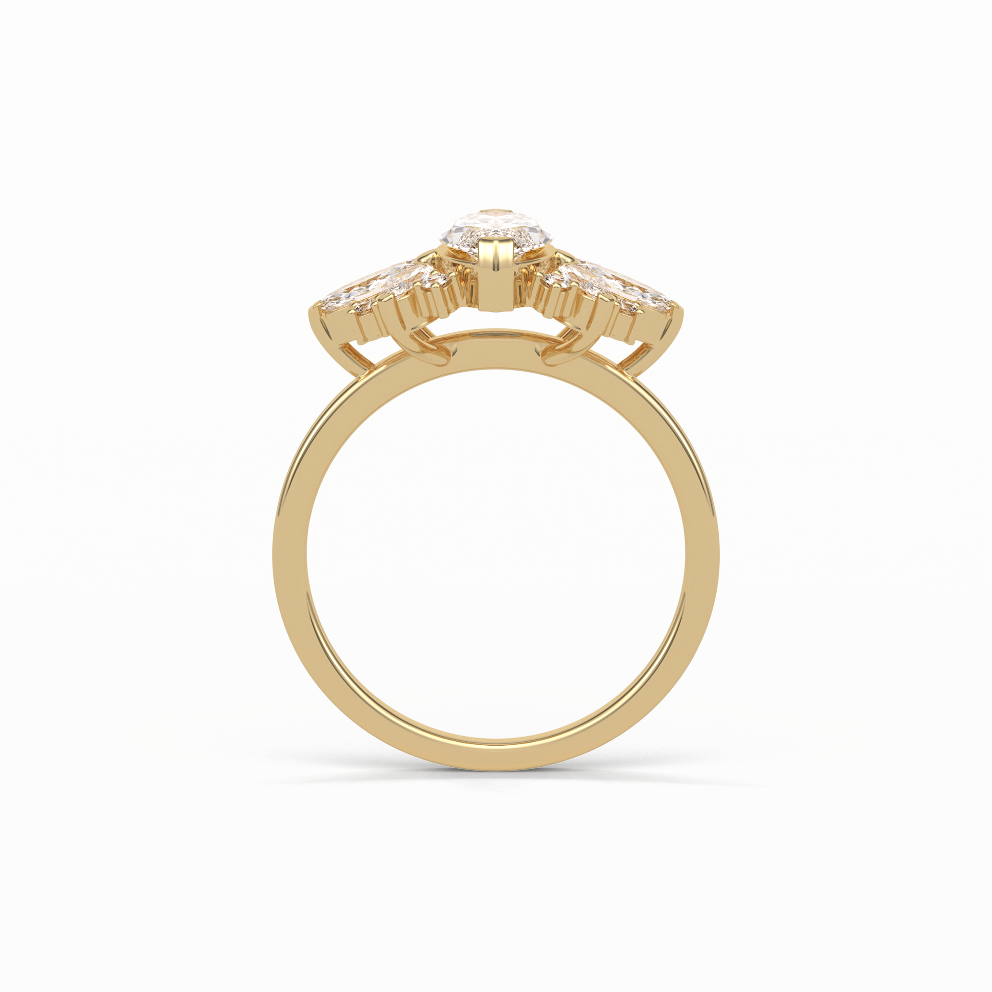 Marquise Cluster Lab Grown Diamond Engagement Ring