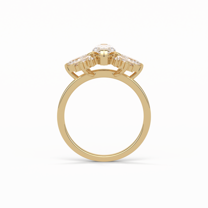 Marquise Cluster Lab Grown Diamond Engagement Ring