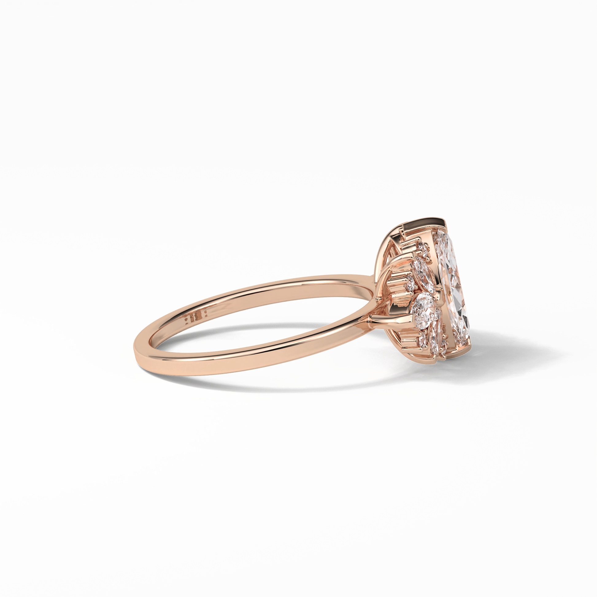 Marquise Cluster Lab Grown Diamond Engagement Ring