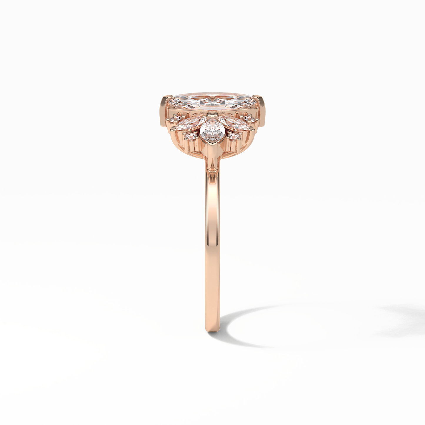 Marquise Cluster Lab Grown Diamond Engagement Ring