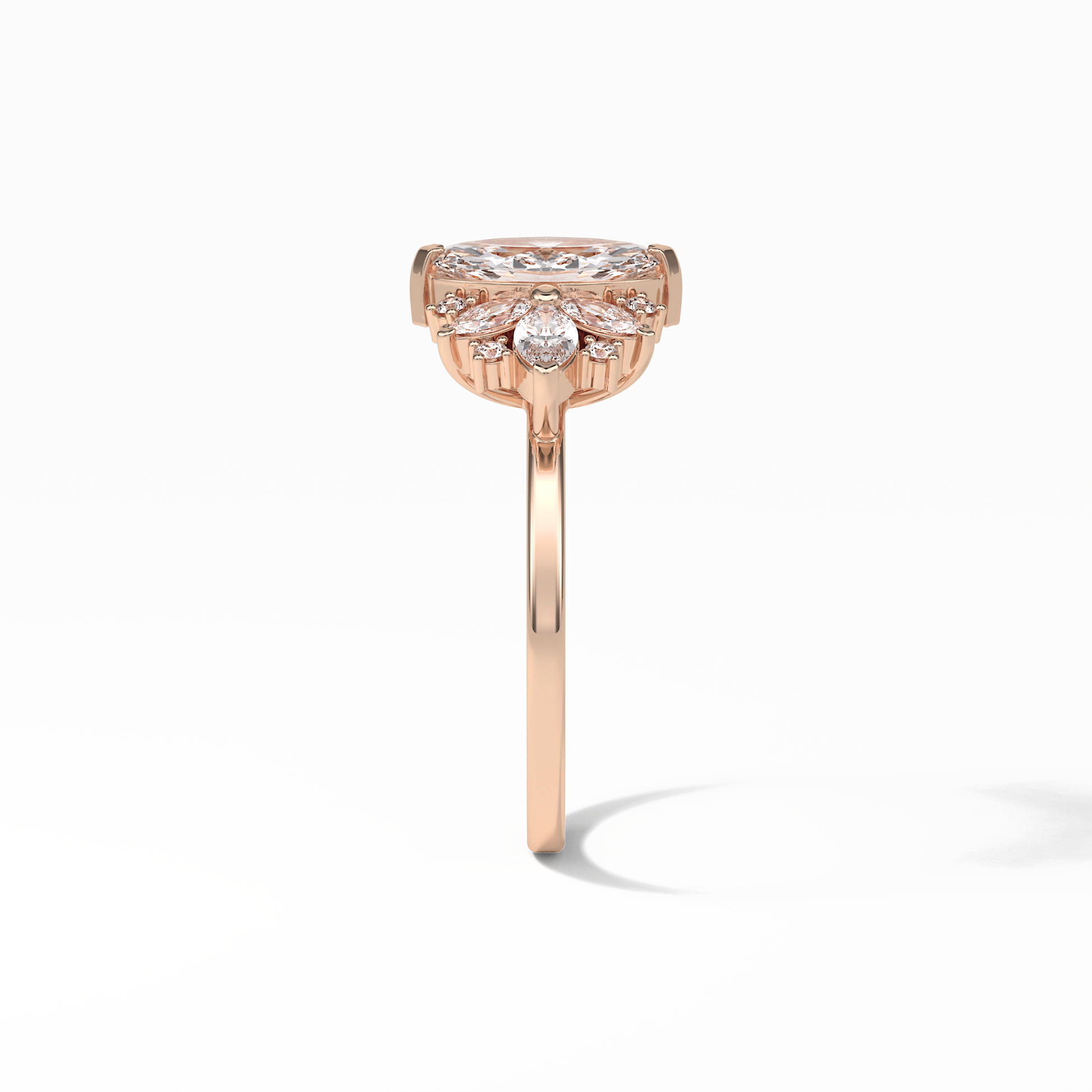Marquise Cluster Lab Grown Diamond Engagement Ring