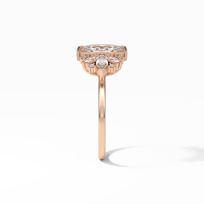 Marquise Cluster Lab Grown Diamond Engagement Ring
