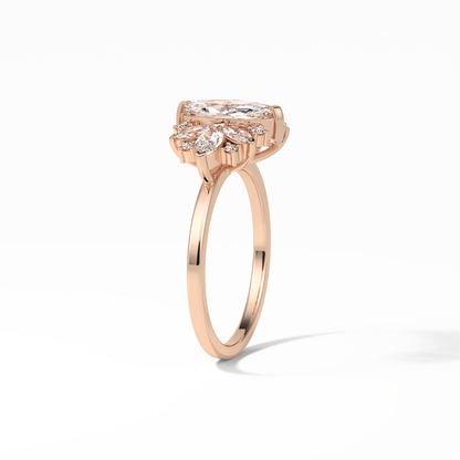 Marquise Cluster Lab Grown Diamond Engagement Ring