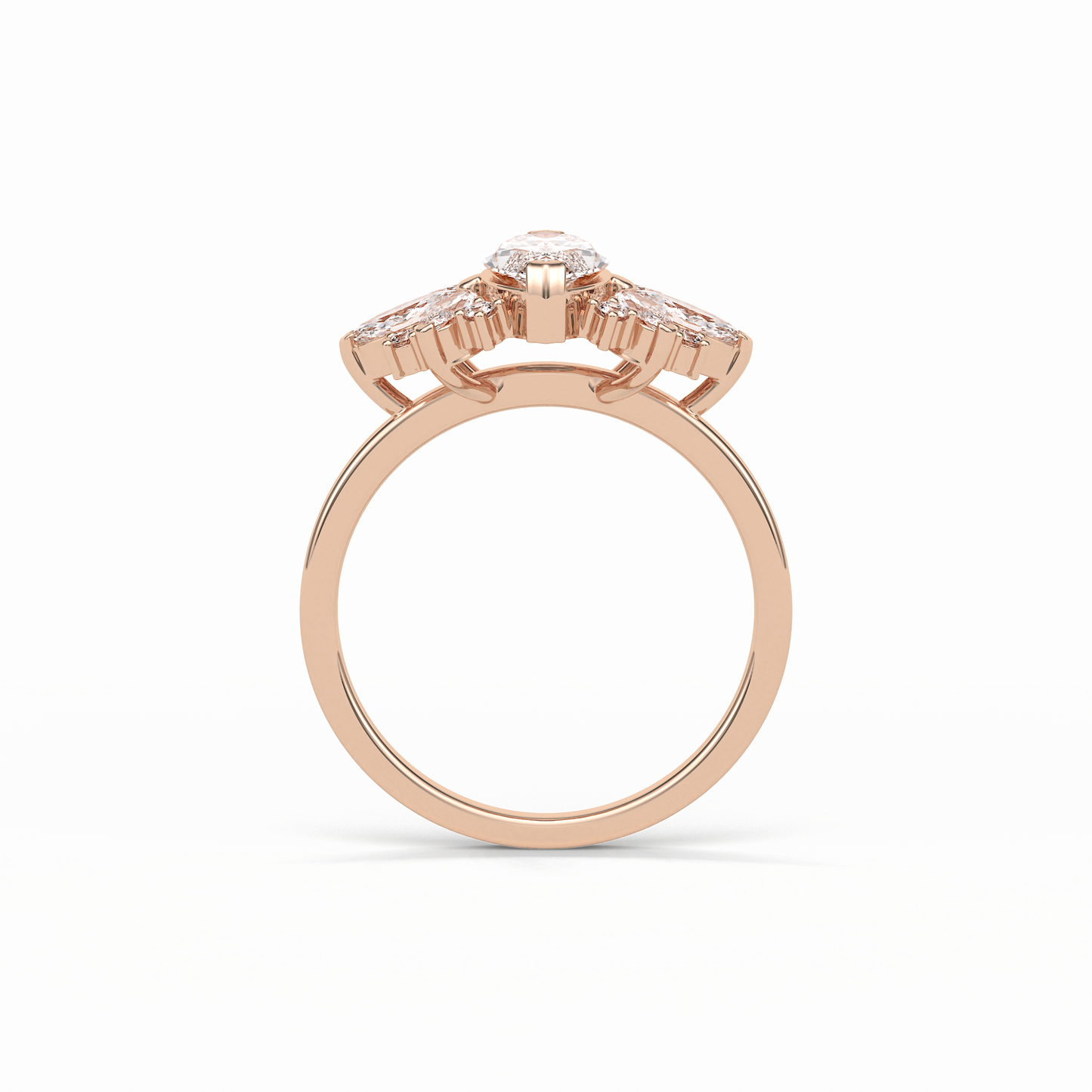 Marquise Cluster Lab Grown Diamond Engagement Ring