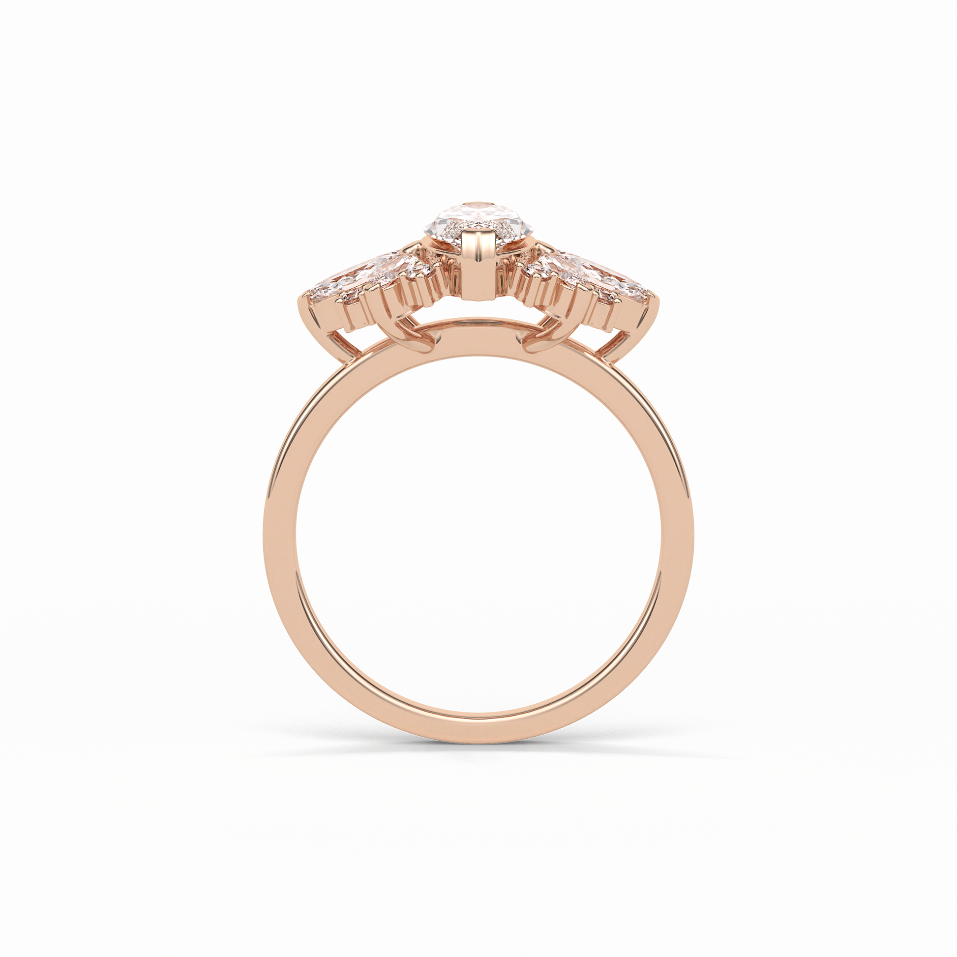 Marquise Cluster Lab Grown Diamond Engagement Ring