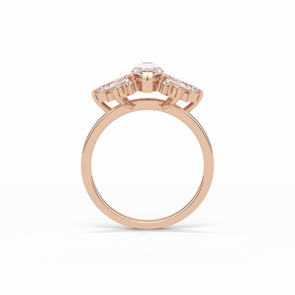 Marquise Cluster Lab Grown Diamond Engagement Ring