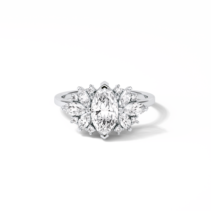 Marquise Cluster Lab Grown Diamond Engagement Ring