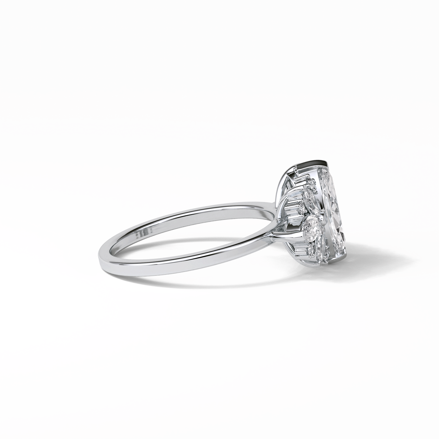 Marquise Cluster Lab Grown Diamond Engagement Ring