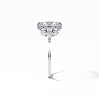 Marquise Cluster Lab Grown Diamond Engagement Ring