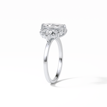 Marquise Cluster Lab Grown Diamond Engagement Ring
