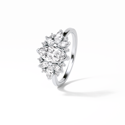 Marquise Cluster Lab Grown Diamond Engagement Ring