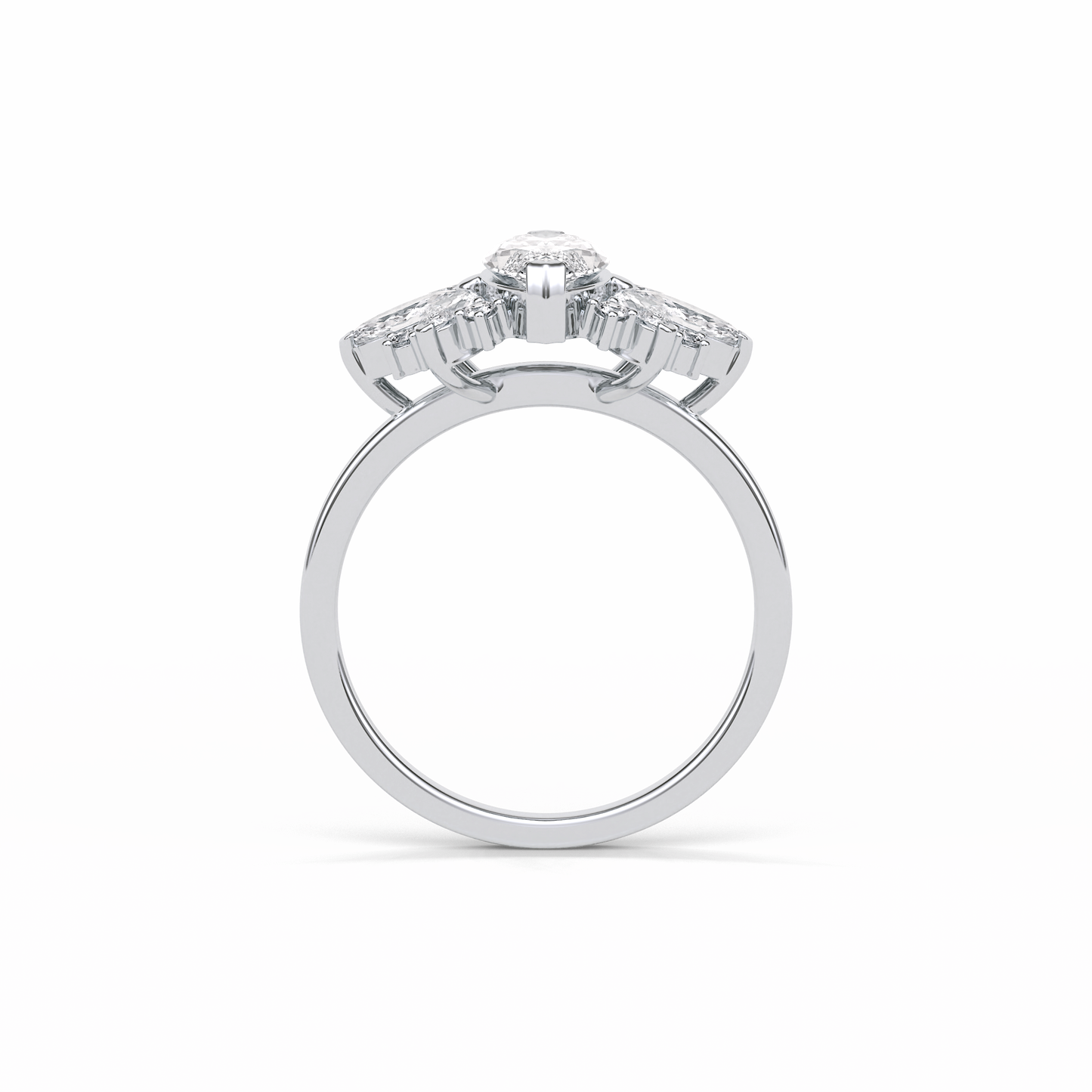 Marquise Cluster Lab Grown Diamond Engagement Ring
