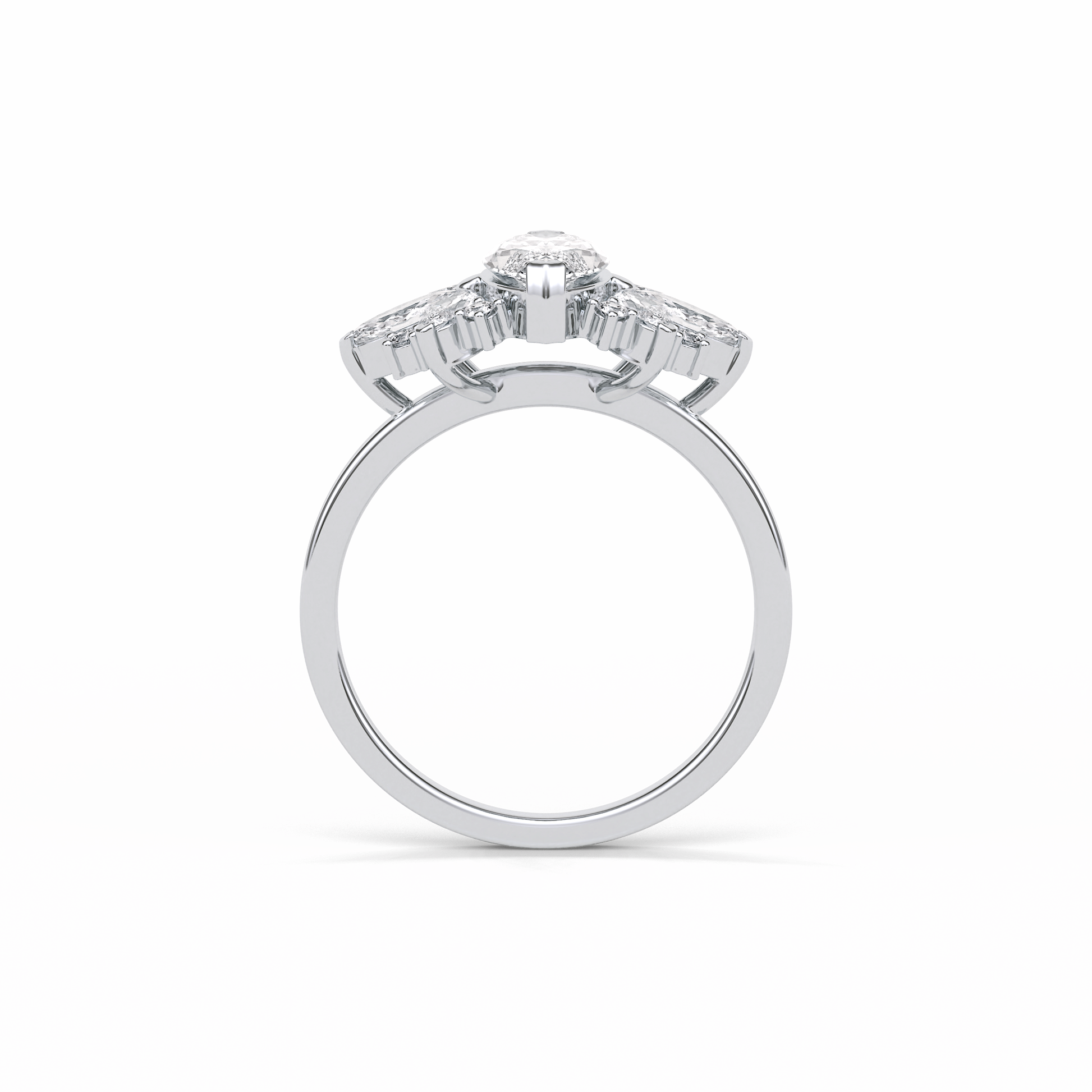 Marquise Cluster Lab Grown Diamond Engagement Ring