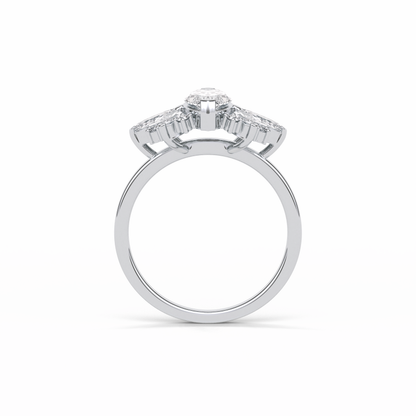 Marquise Cluster Lab Grown Diamond Engagement Ring