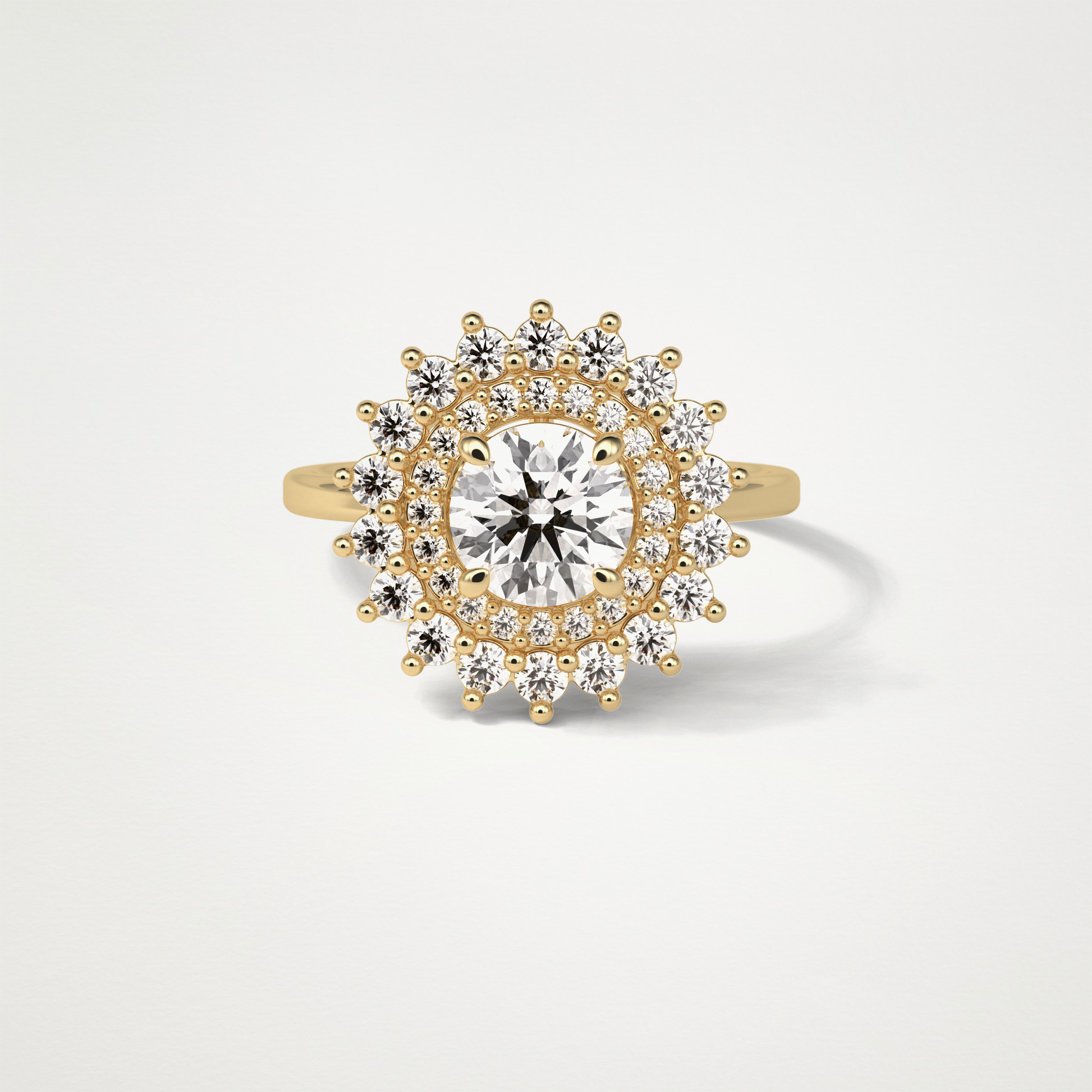 Round Double Halo Lab Grown Diamond Engagement Ring