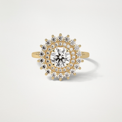 Round Double Halo Lab Grown Diamond Engagement Ring