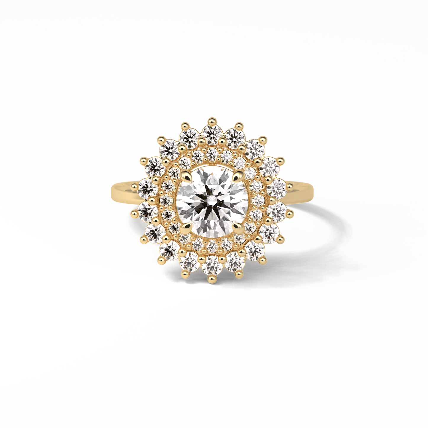 Round Double Halo Lab Grown Diamond Engagement Ring