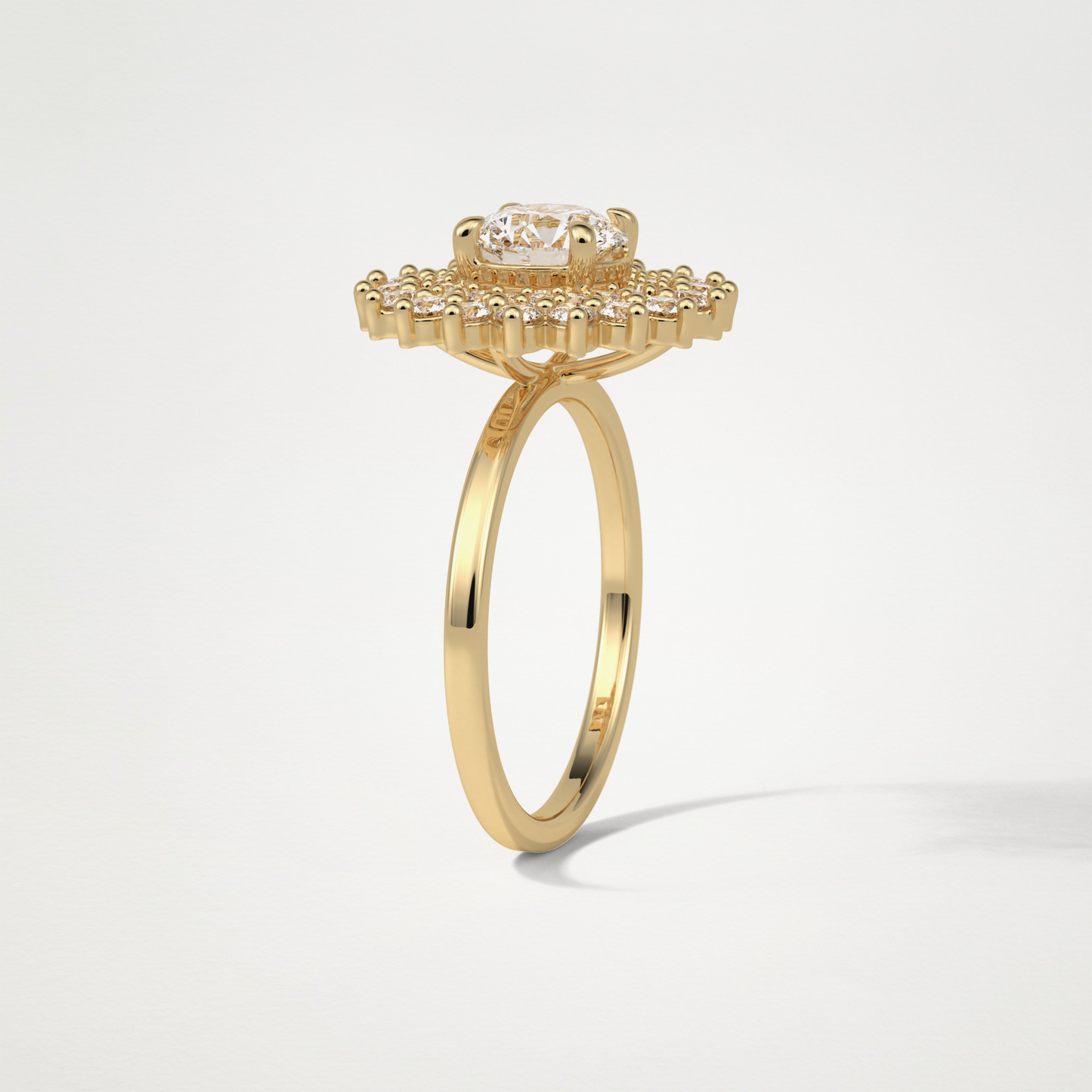 Round Double Halo Lab Grown Diamond Engagement Ring