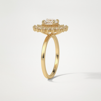 Round Double Halo Lab Grown Diamond Engagement Ring