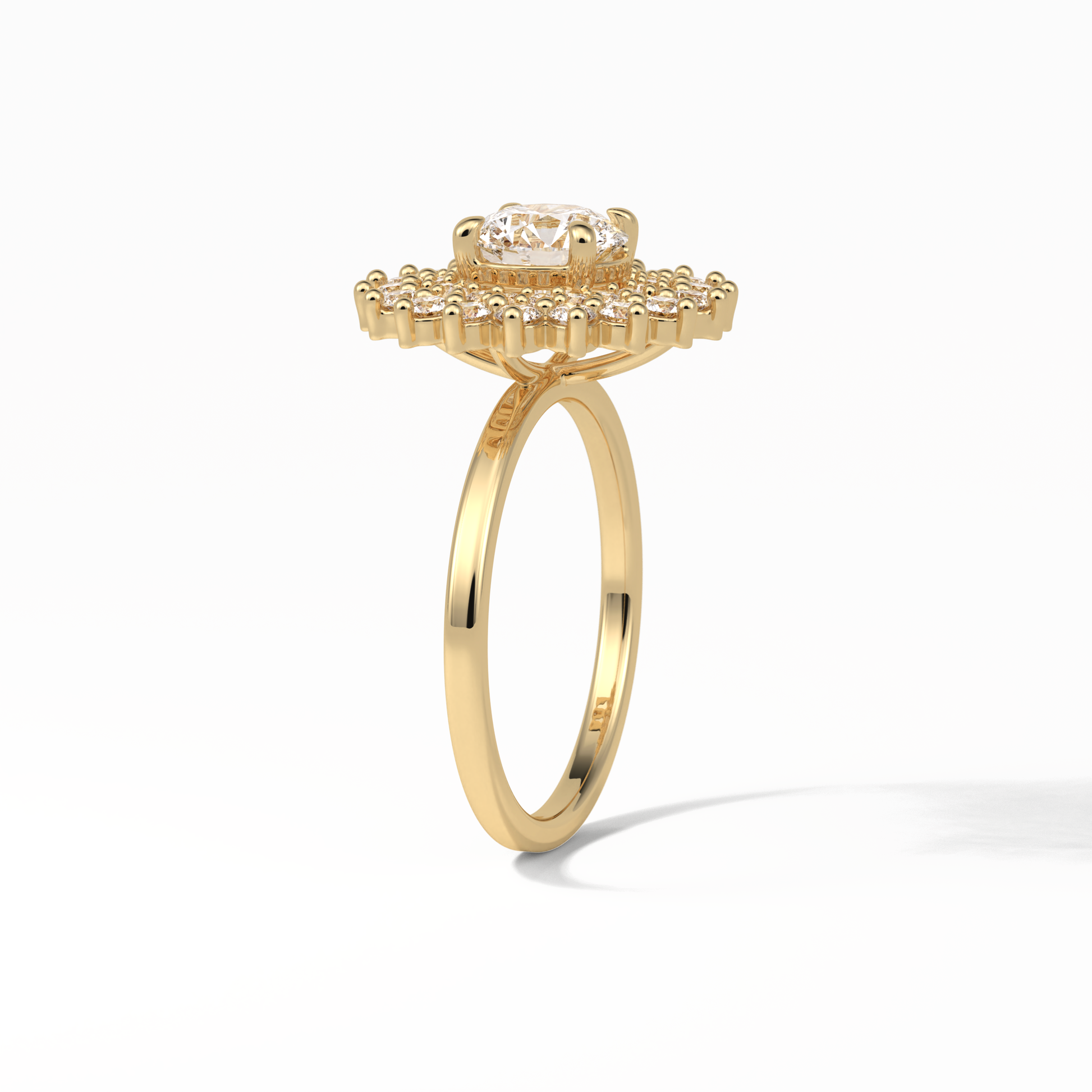 Round Double Halo Lab Grown Diamond Engagement Ring