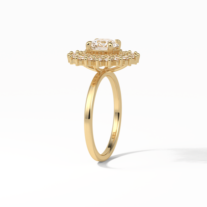 Round Double Halo Lab Grown Diamond Engagement Ring