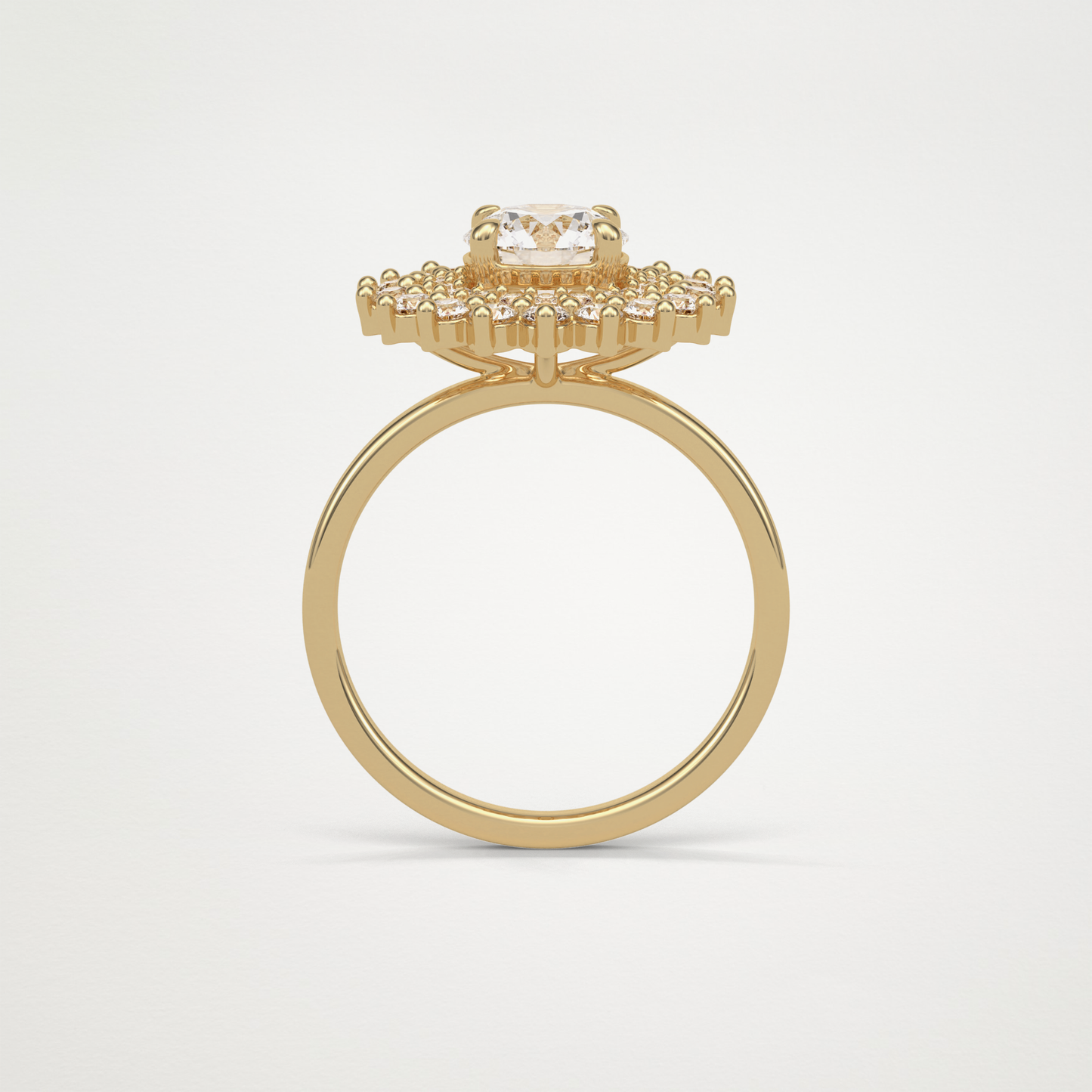 Round Double Halo Lab Grown Diamond Engagement Ring