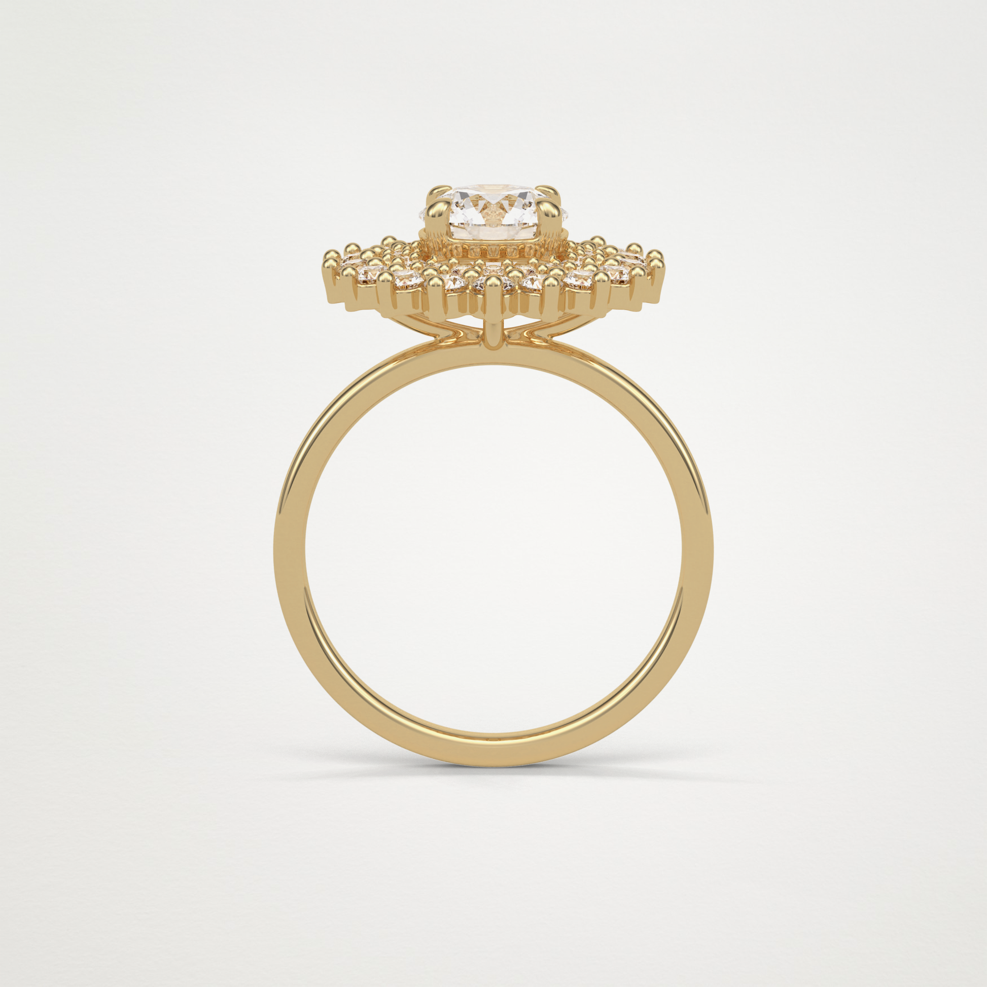 Round Double Halo Lab Grown Diamond Engagement Ring
