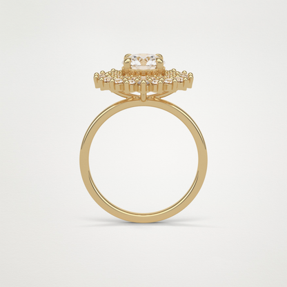 Round Double Halo Lab Grown Diamond Engagement Ring