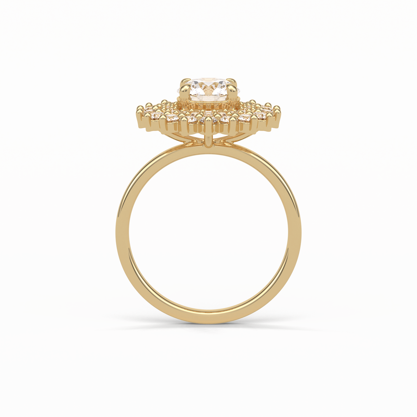 Round Double Halo Lab Grown Diamond Engagement Ring