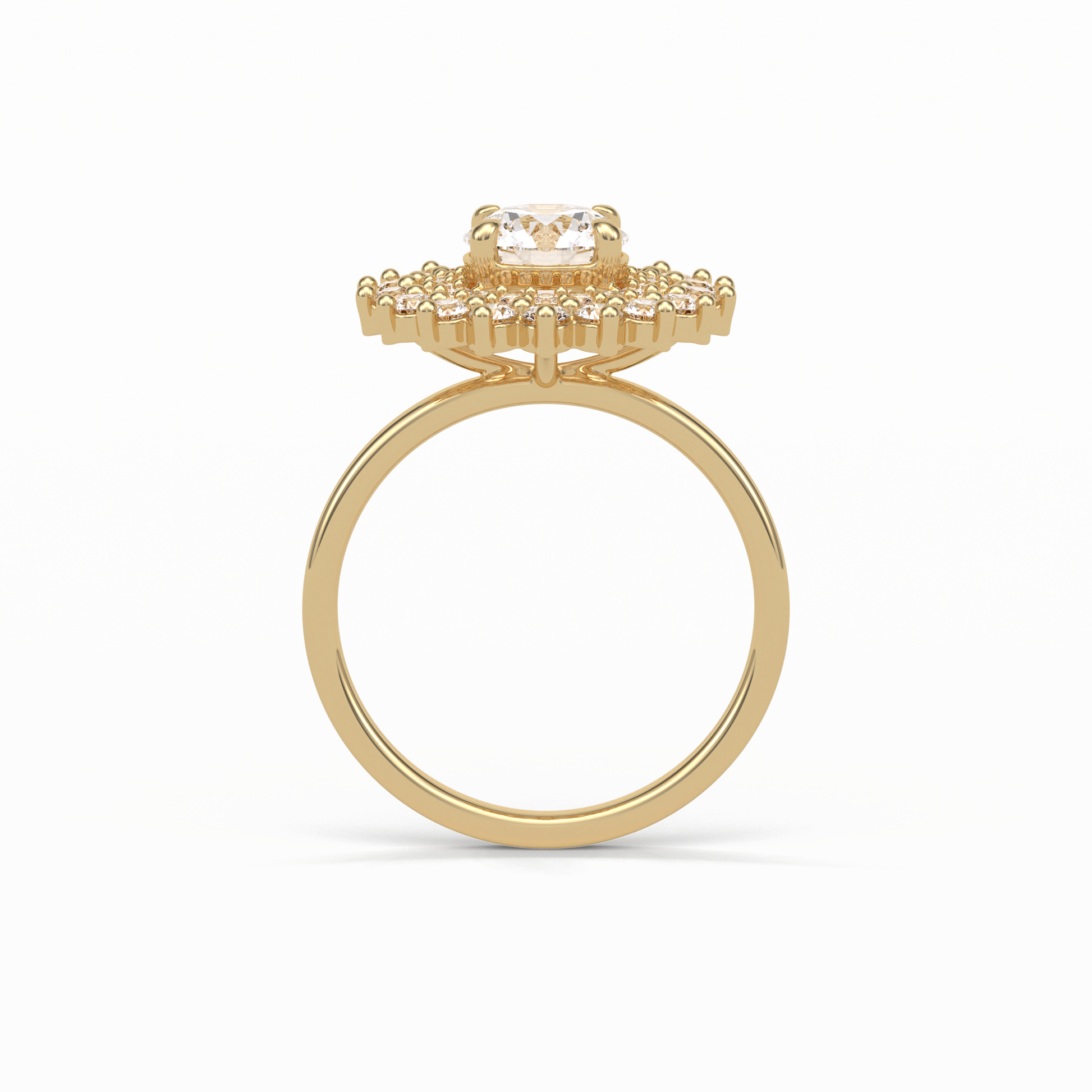 Round Double Halo Lab Grown Diamond Engagement Ring