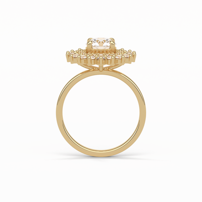 Round Double Halo Lab Grown Diamond Engagement Ring