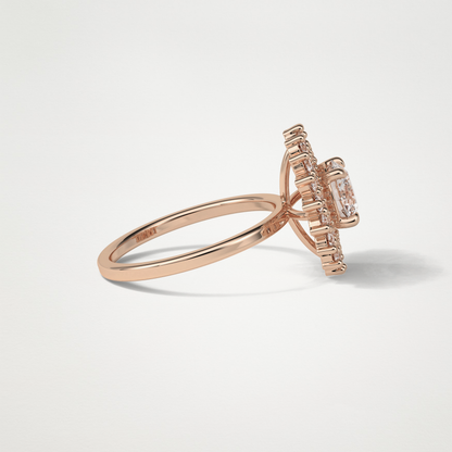 Round Double Halo Lab Grown Diamond Engagement Ring