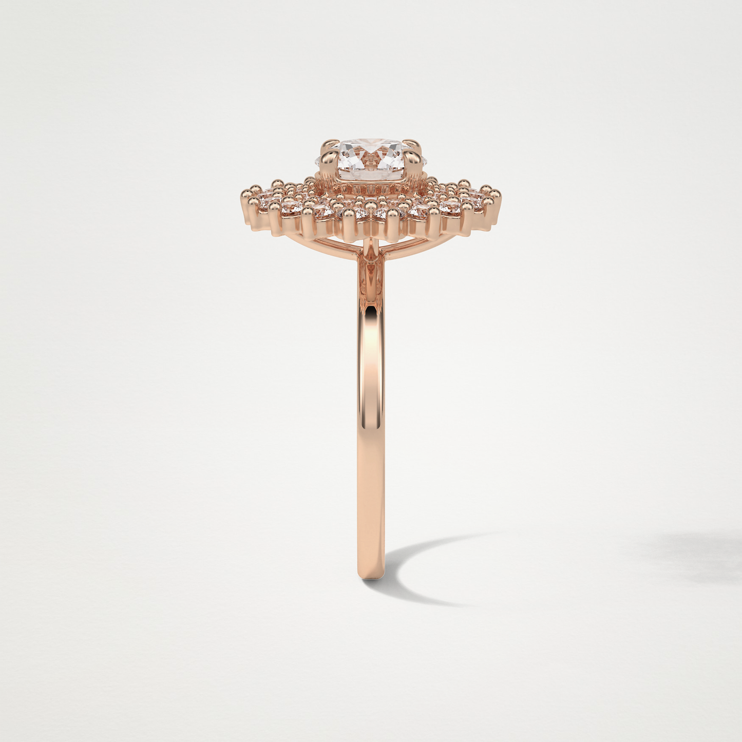 Round Double Halo Lab Grown Diamond Engagement Ring