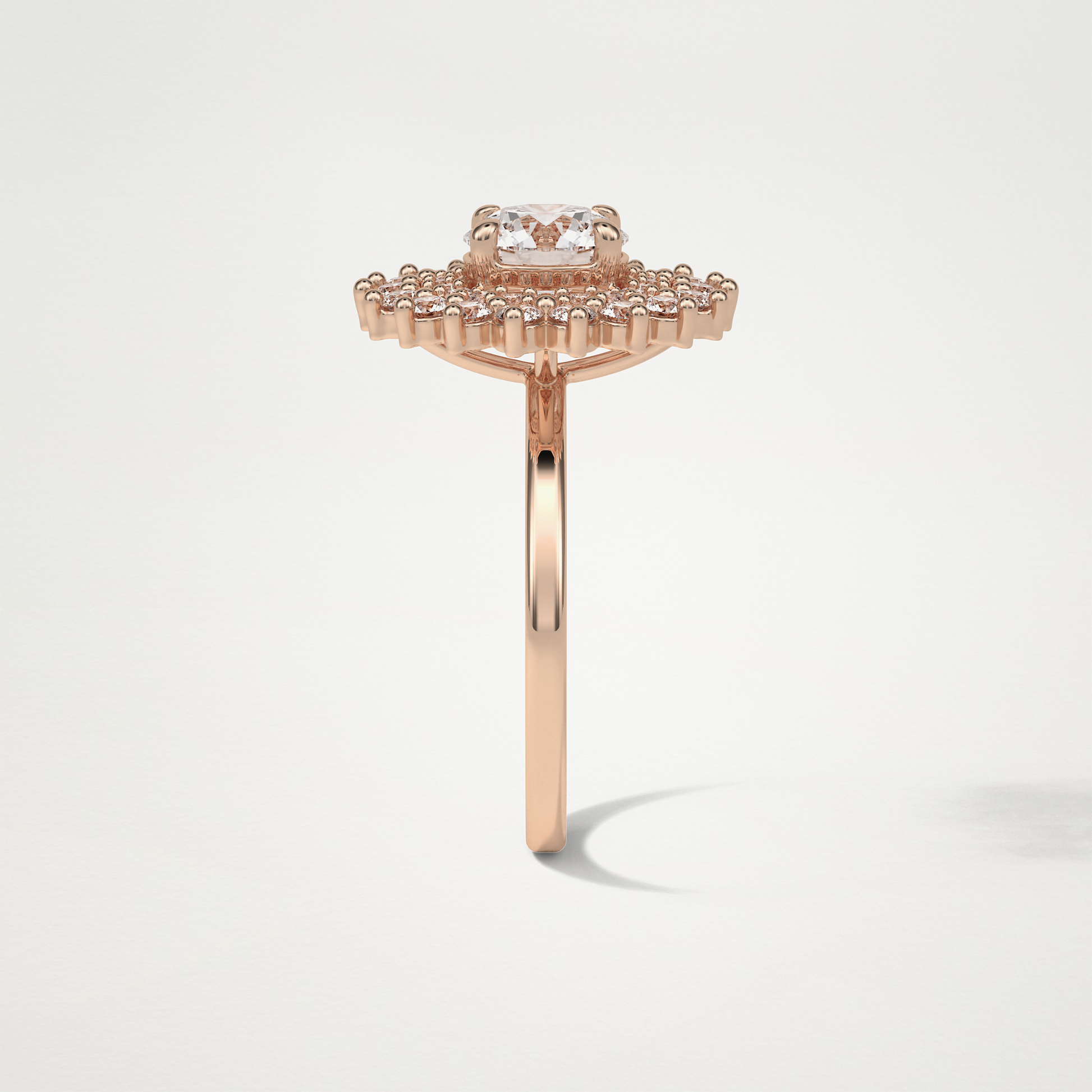 Round Double Halo Lab Grown Diamond Engagement Ring