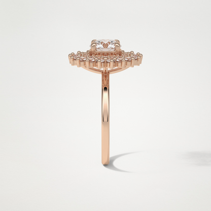 Round Double Halo Lab Grown Diamond Engagement Ring