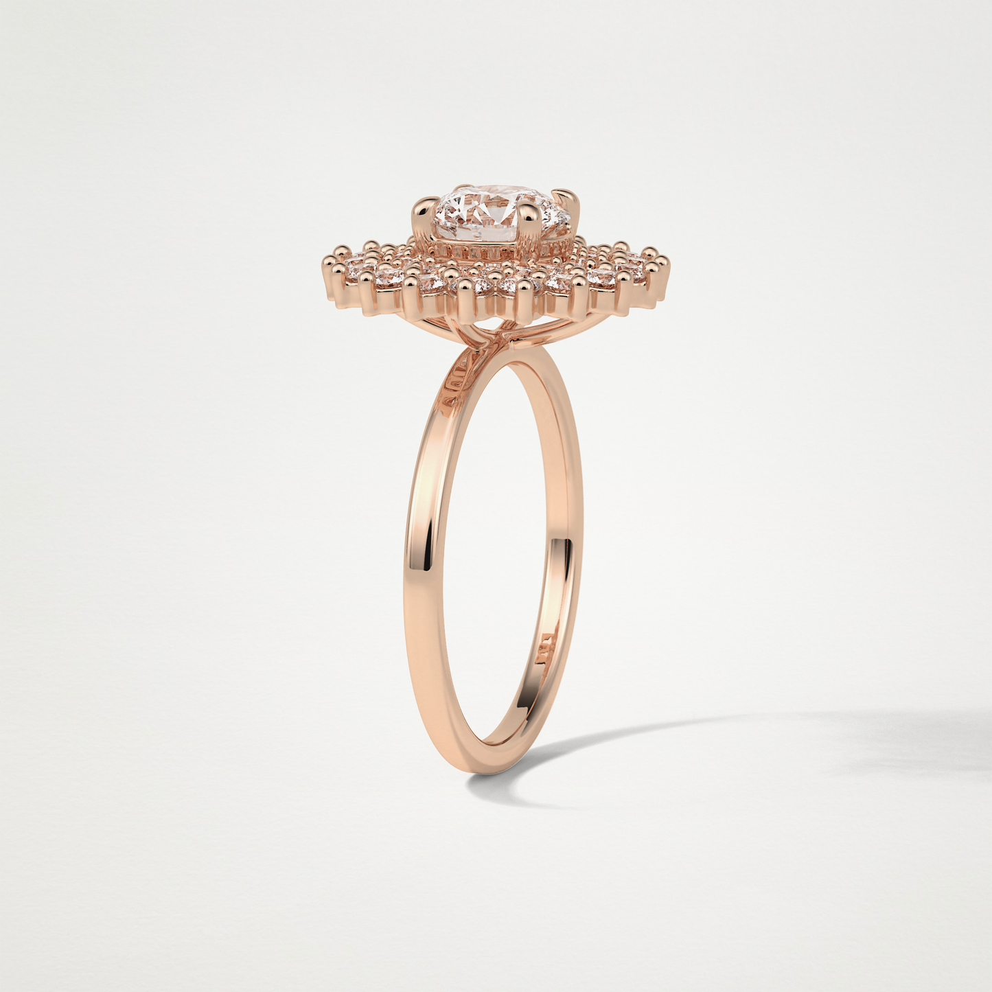 Round Double Halo Lab Grown Diamond Engagement Ring