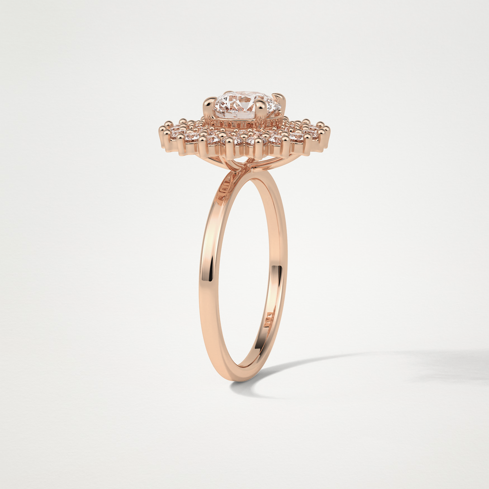 Round Double Halo Lab Grown Diamond Engagement Ring