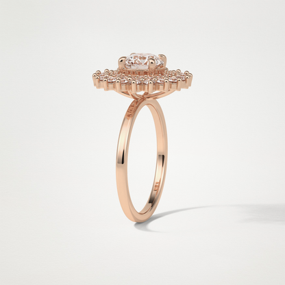 Round Double Halo Lab Grown Diamond Engagement Ring
