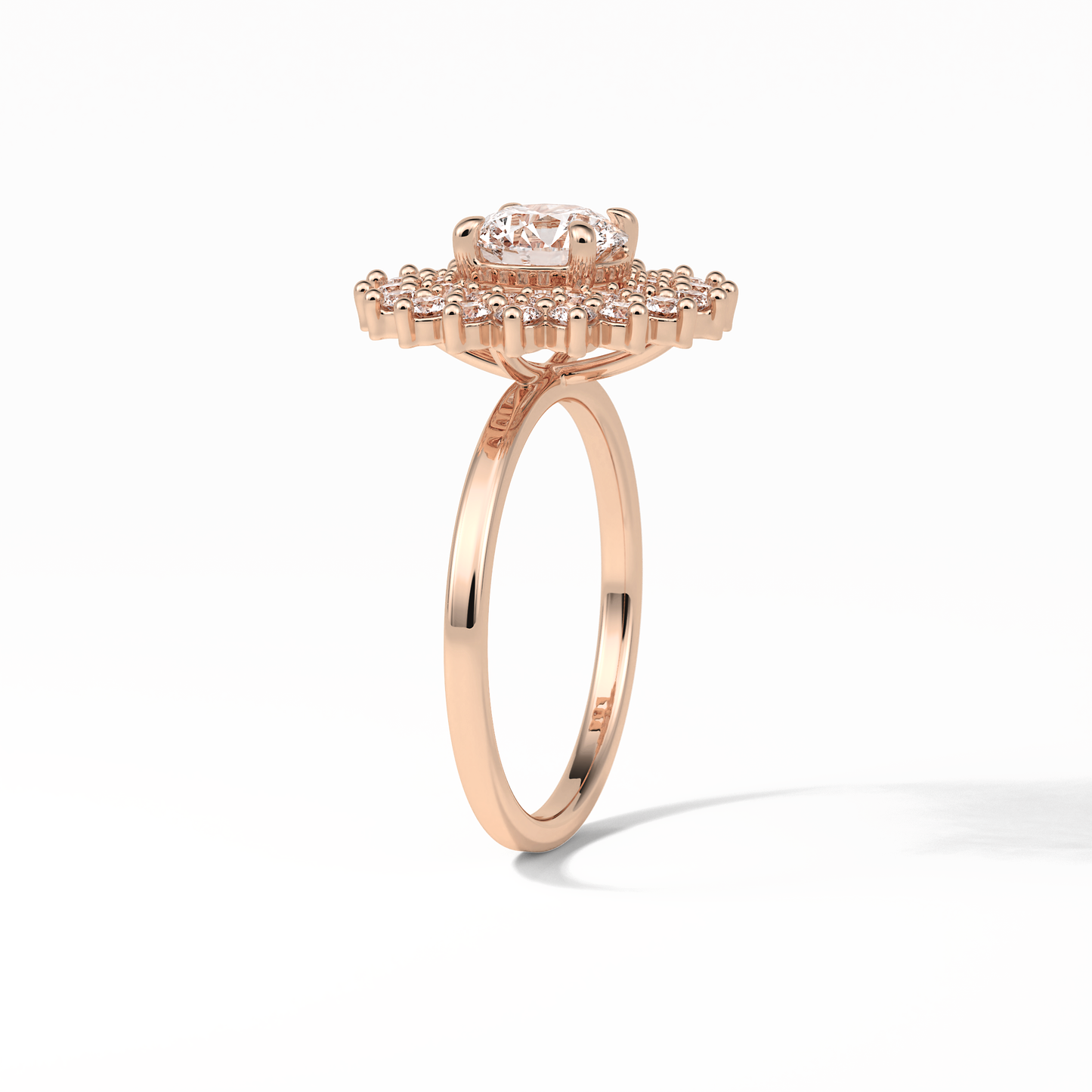 Round Double Halo Lab Grown Diamond Engagement Ring