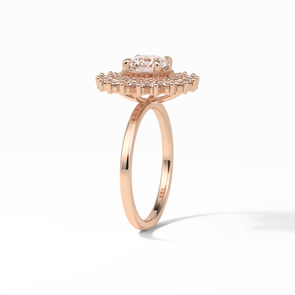 Round Double Halo Lab Grown Diamond Engagement Ring