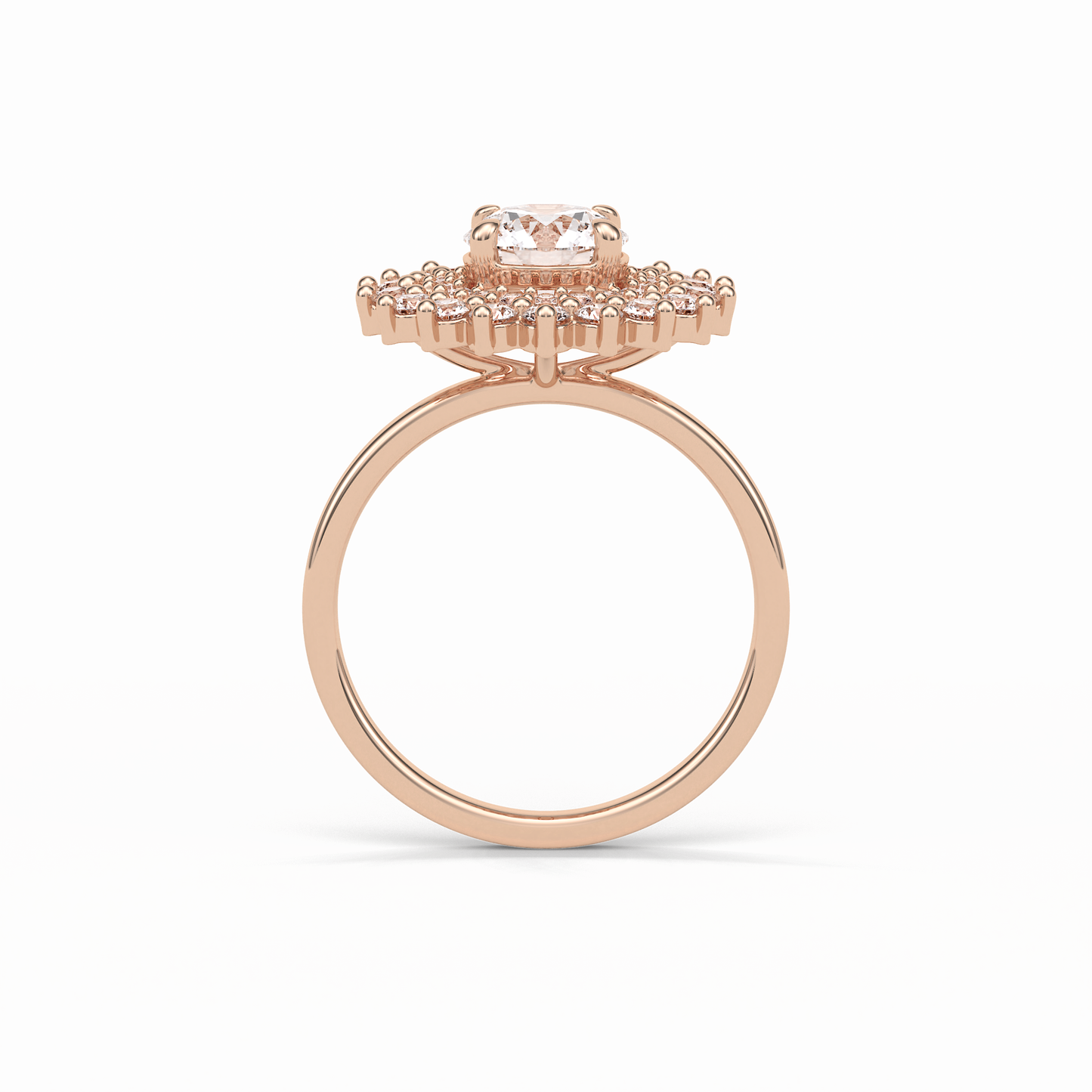 Round Double Halo Lab Grown Diamond Engagement Ring