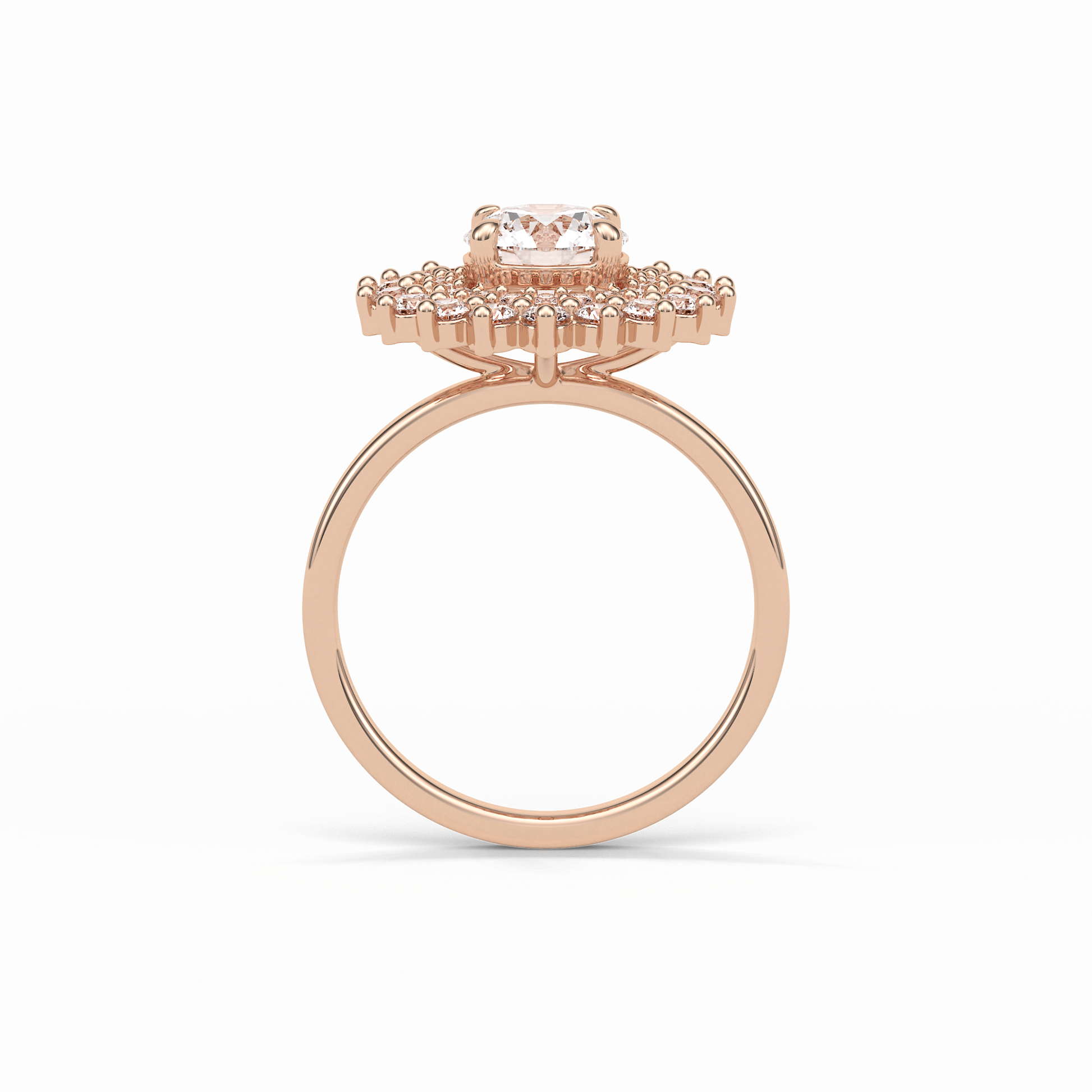Round Double Halo Lab Grown Diamond Engagement Ring