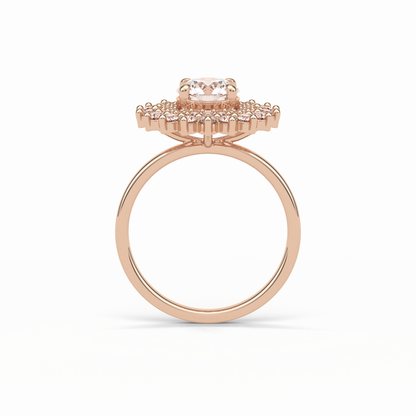 Round Double Halo Lab Grown Diamond Engagement Ring