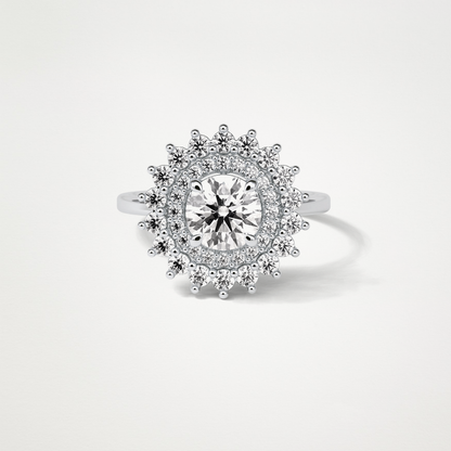Round Double Halo Lab Grown Diamond Engagement Ring