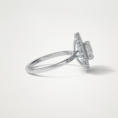 Round Double Halo Lab Grown Diamond Engagement Ring